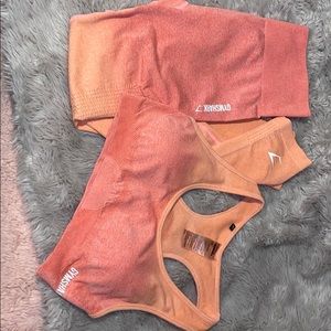 Ombré pink and orange seamless set